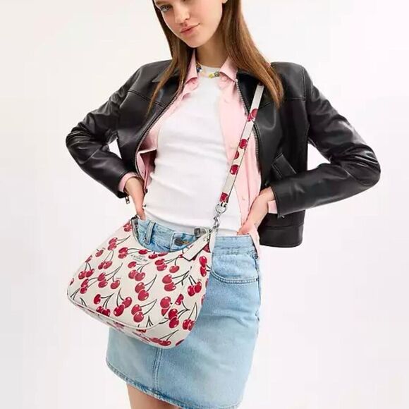 NWT❤️ COACH CY696 Teri Hobo Bag With Cherry Print CROSSBODY SATCHEL - Picture 2 of 9